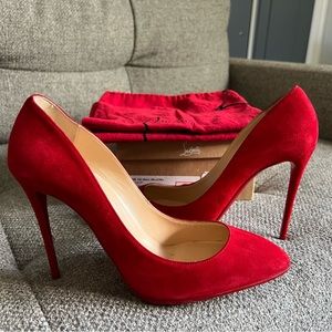 Brand new condition Christian Louboutin Red Suede Eloise
